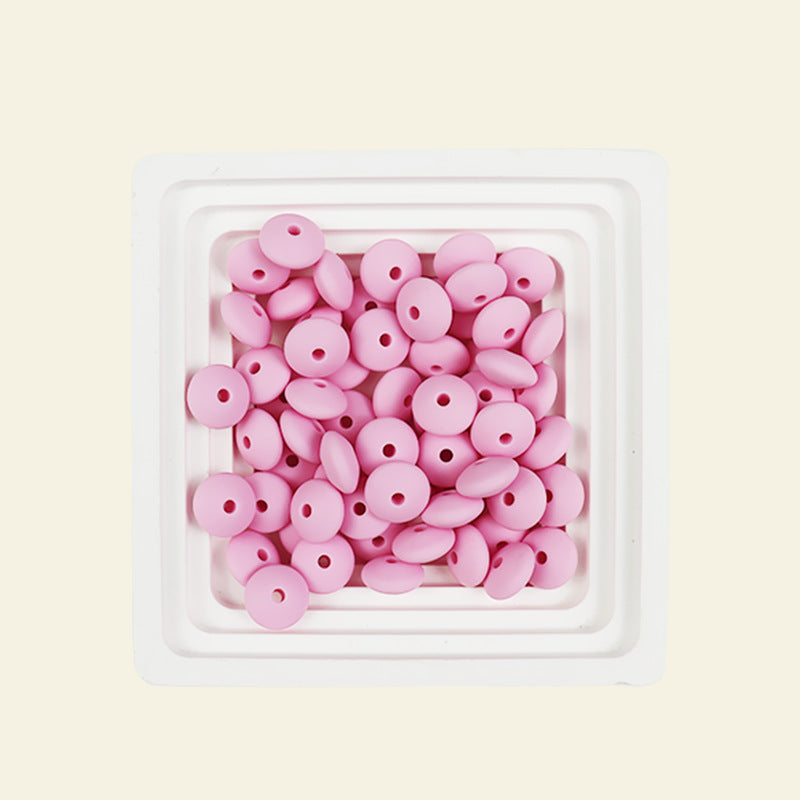 Wholesale  100pcs/pack Silicone single color 12mm abacus beads flat beads